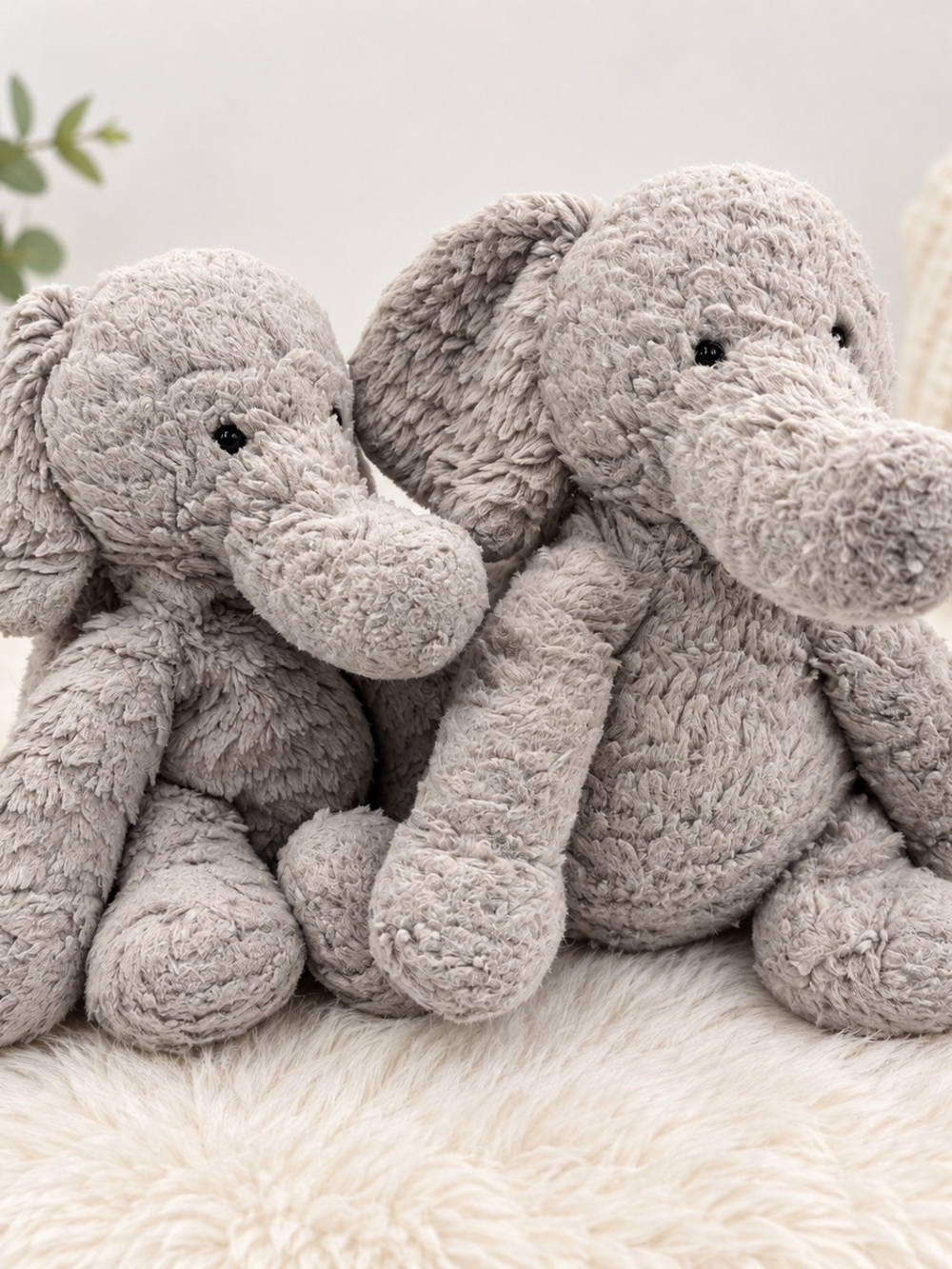 Jellycat plush 2 Gray Elephant Decorative Stuffed Toy - Soft Home Accent
